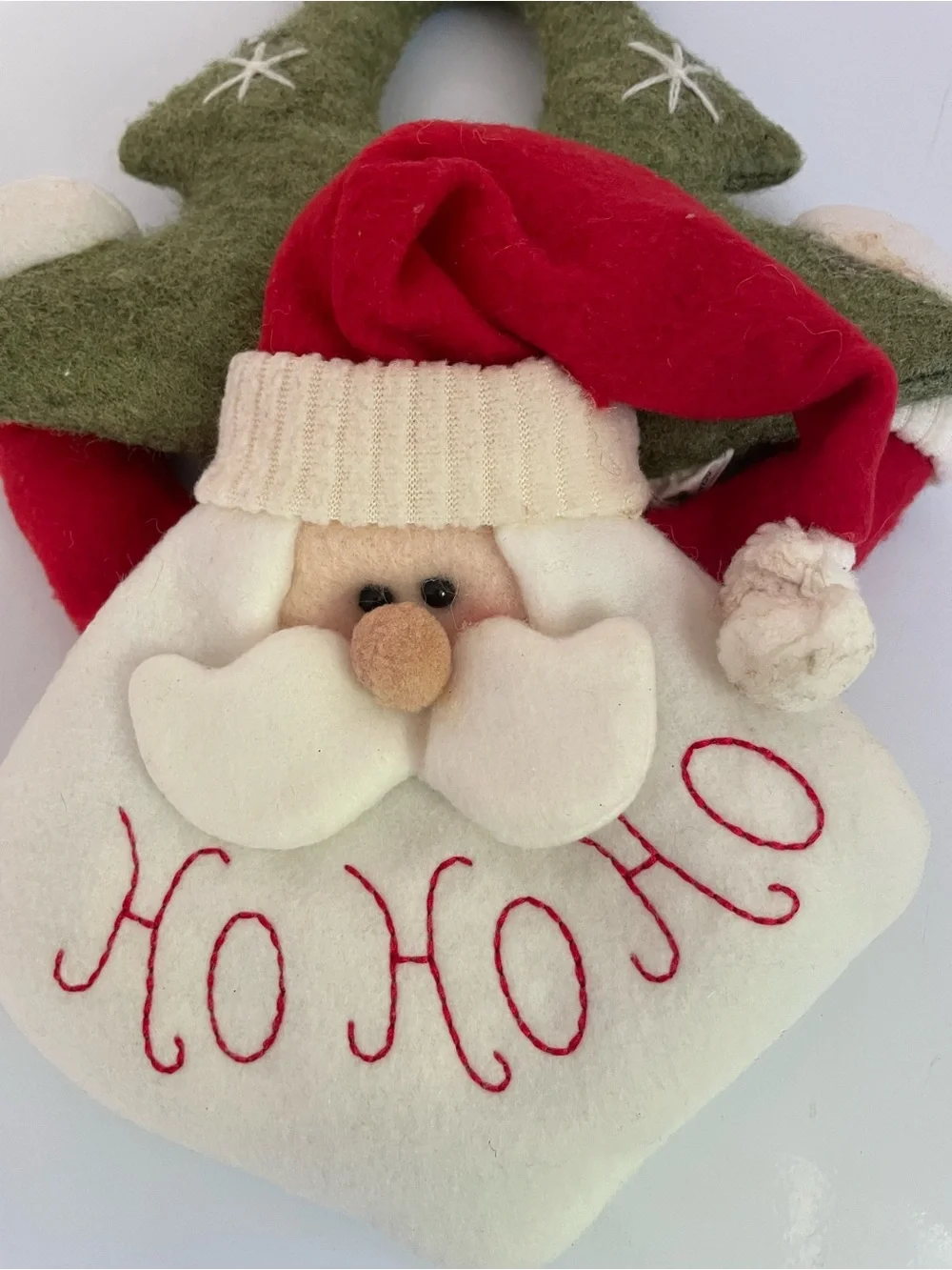 VTG Santa Ho Ho Ho Plush Door Hanger Decor